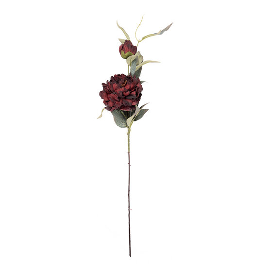 Clayre &amp; Eef   | Decoratie tak met bloemen Rood Groen 14x14x78 cm | 5PL0244BU