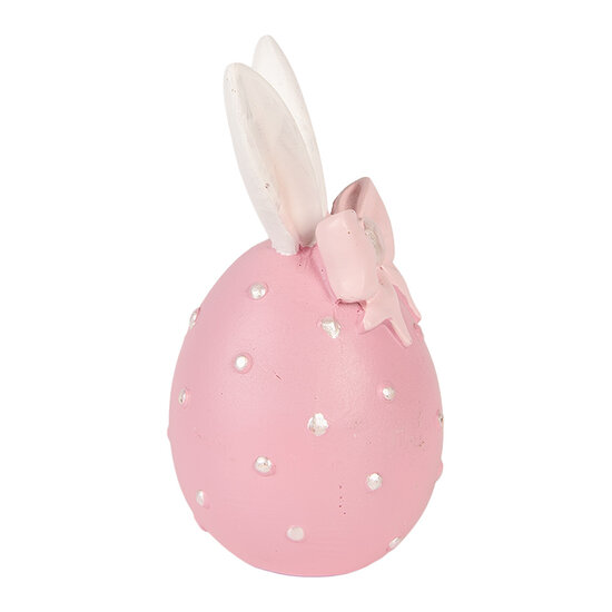 Clayre &amp; Eef   | Decoratie Ei Roze Wit &oslash; 6x12 cm | 6PR6073