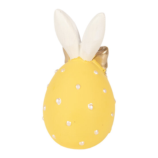 Clayre &amp; Eef   | Decoratie Ei Geel Wit &oslash; 6x12 cm | 6PR6074