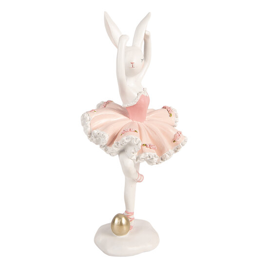 Clayre &amp; Eef   | Decoratie Konijn Wit Roze 16x16x35 cm | 6PR5945