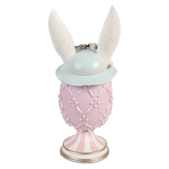 Clayre &amp; Eef   | Decoratie Ei Paars Wit &oslash; 13x30 cm | 6PR5953