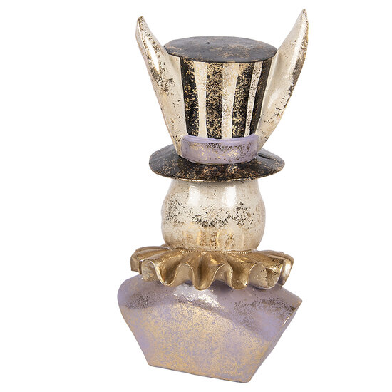 Clayre &amp; Eef   | Decoratie Konijn Beige Paars 14x12x27 cm | 6PR5965