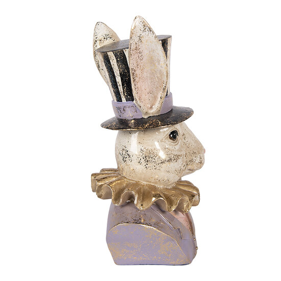 Clayre &amp; Eef   | Decoratie Konijn Beige Paars 14x12x27 cm | 6PR5965