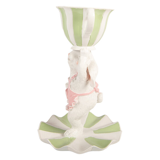 Clayre &amp; Eef   | Decoratie Konijn Wit Groen &oslash; 15x24 cm | 6PR5969