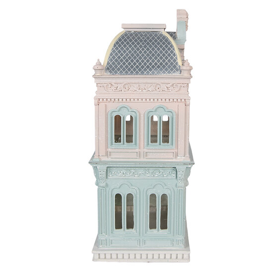 Clayre &amp; Eef   | Decoratie Huis Blauw Roze 19x15x38 cm | 6PR6005