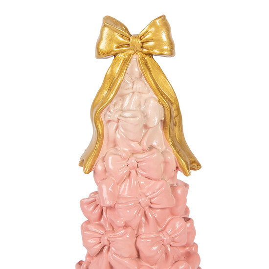 Clayre &amp; Eef   | Decoratie taart Roze Goudkleurig &oslash; 12x29 cm | 6PR6059