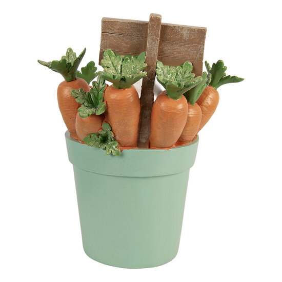 Clayre &amp; Eef   | Decoratie Konijn Wit Blauw 21x20x28 cm | 6PR6108