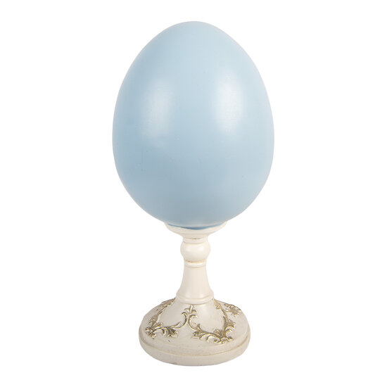 Clayre &amp; Eef   | Decoratie ei met konijn Wit Blauw 13x12x28 cm | 6PR6110