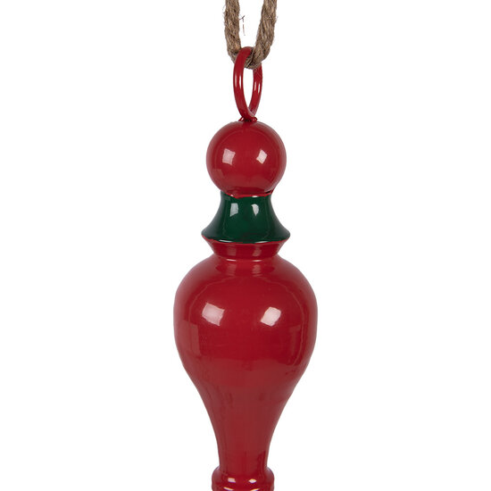 Clayre &amp; Eef   | Decoratie hanger Kerst Rood Groen &oslash; 8x41 cm | 6Y5980