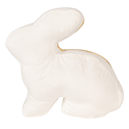 Clayre &amp; Eef   | Deurstopper/Kussen Konijn Wit Goudkleurig 29x10x27 cm | TW0630