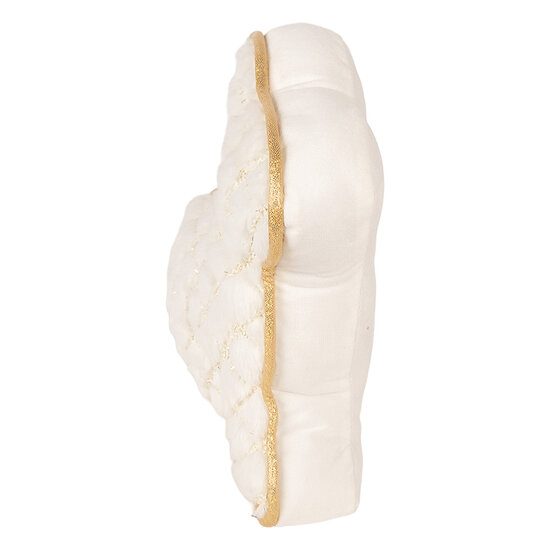 Clayre &amp; Eef   | Deurstopper/Kussen Konijn Wit Goudkleurig 29x10x27 cm | TW0630