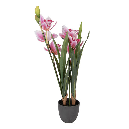 Clayre &amp; Eef   | Kunstplant Cattleya Hybrida Roze Groen 14x14x55 cm | 5PL0209