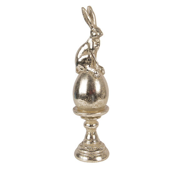 Clayre &amp; Eef   | Decoratie Konijn op ei Goudkleurig &oslash; 6x26 cm | 6PR6067