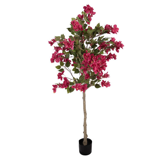 Clayre &amp; Eef   | Decoratie Bougainvillea boom Roze Groen 55x55x130 cm | 5PL0225