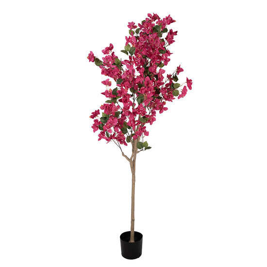 Clayre &amp; Eef   | Decoratie Bougainvillea boom Roze Groen 40x40x180 cm | 5PL0226