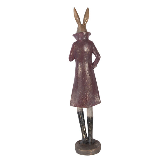 Clayre &amp; Eef   | Decoratie Konijn Goudkleurig Rood 16x14x75 cm | 5PR0193