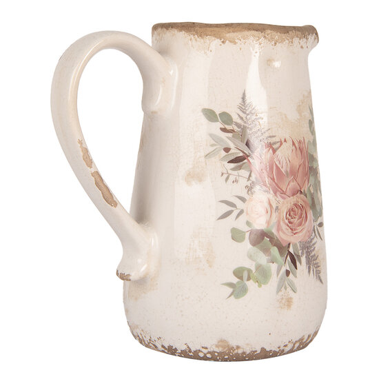 Clayre &amp; Eef   | Decoratieve Schenkkan Beige Roze 21x15x23 cm | 6CE1979L
