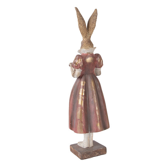 Clayre &amp; Eef   | Decoratie Konijn Goudkleurig Rood 13x12x47 cm | 6PR5984