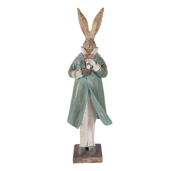 Clayre &amp; Eef   | Decoratie Konijn Goudkleurig Blauw 14x11x48 cm | 6PR5985