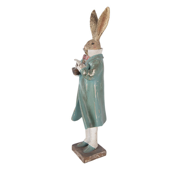 Clayre &amp; Eef   | Decoratie Konijn Goudkleurig Blauw 14x11x48 cm | 6PR5985