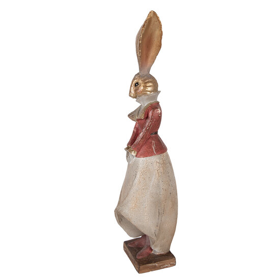 Clayre &amp; Eef   | Decoratie Konijn Goudkleurig Rood 15x13x46 cm | 6PR5989