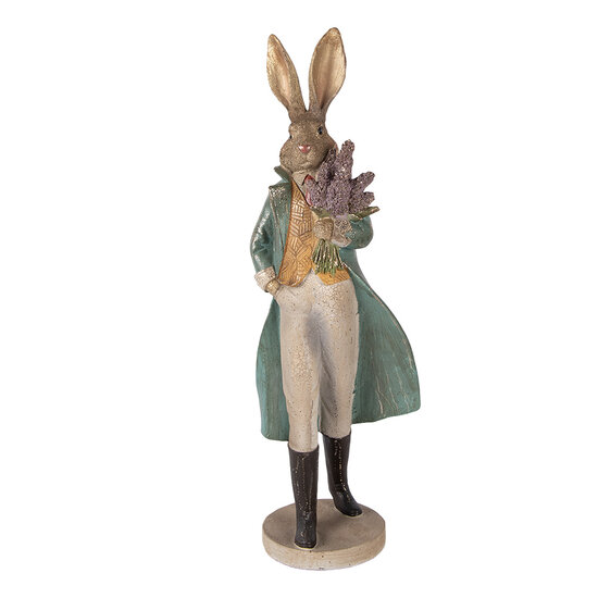 Clayre &amp; Eef   | Decoratie Konijn Goudkleurig Groen 17x15x53 cm | 6PR5998