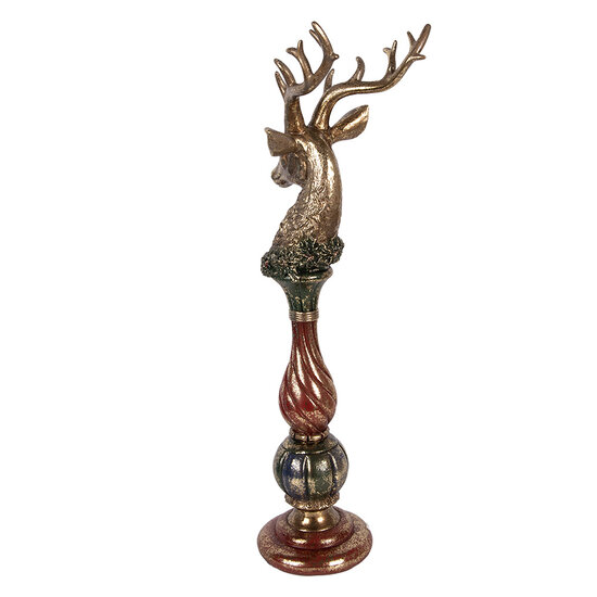 Clayre &amp; Eef   | Decoratie Hert Goudkleurig Rood 14x17x49 cm | 6PR6056