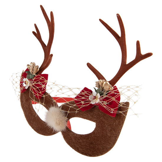 Clayre &amp; Eef   | Bril met gewei Bruin Rood 19x4x18 cm | 66573