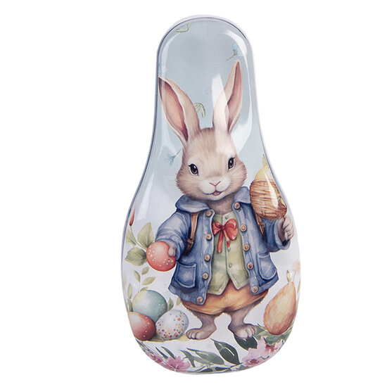 Clayre &amp; Eef   | Blikken Bewaardoos Blauw Bruin 14x7x5 cm | 6BL0191