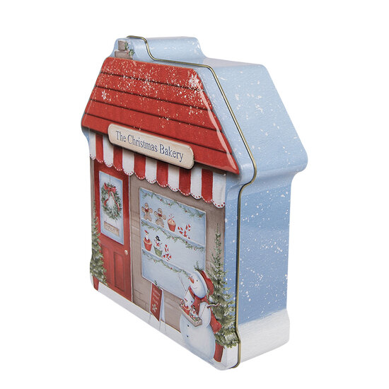 Clayre &amp; Eef   | Blikken Bewaardoos Blauw Rood 21x22x6 cm | 6BL0195