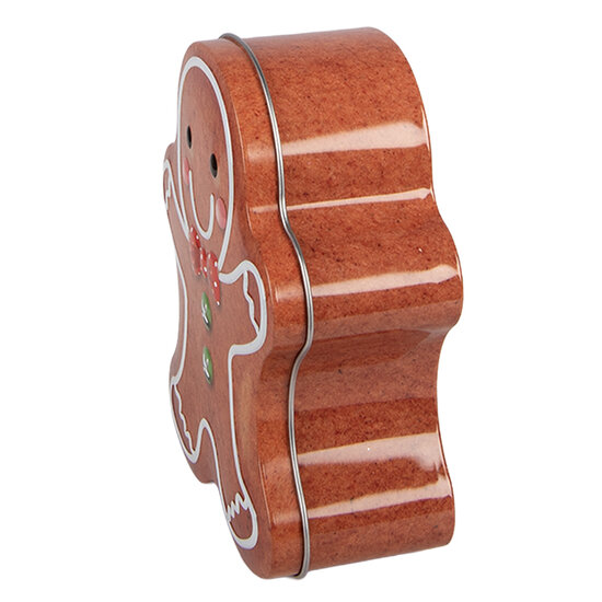 Clayre &amp; Eef   | Blikken Bewaardoos Bruin Wit 11x13x5 cm | 6BL0196