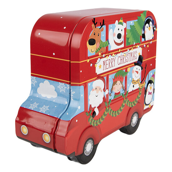 Clayre &amp; Eef   | Blikken Bewaardoos Rood Groen 19x15x7 cm | 6BL0206