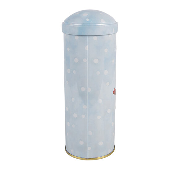 Clayre &amp; Eef   | Spaarpot Blauw Rood &oslash; 6x16 cm | 6BL0211