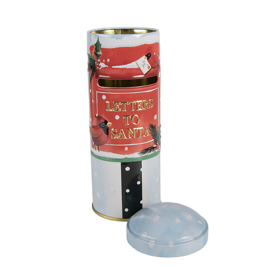 Clayre &amp; Eef   | Spaarpot Blauw Rood &oslash; 6x16 cm | 6BL0211