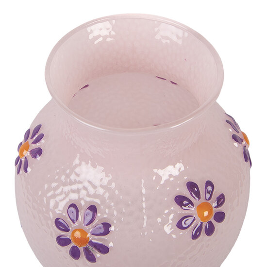 Clayre &amp; Eef   | Vazen Glas Roze Paars &oslash; 13x16 cm | 6GL5508