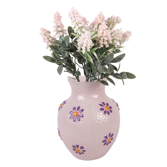 Clayre &amp; Eef   | Vazen Glas Roze Paars &oslash; 13x16 cm | 6GL5508