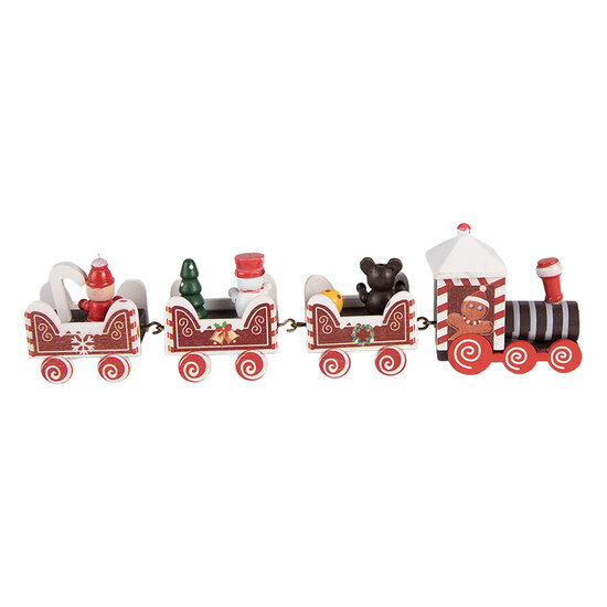 Clayre &amp; Eef   | Kerstdecoratie Trein Rood Wit 22x2x7 cm | 6H2482