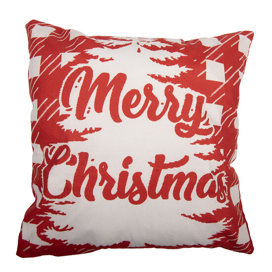 Clayre &amp; Eef   | Kussenhoes Rood Wit 45x45 cm | KT021.449