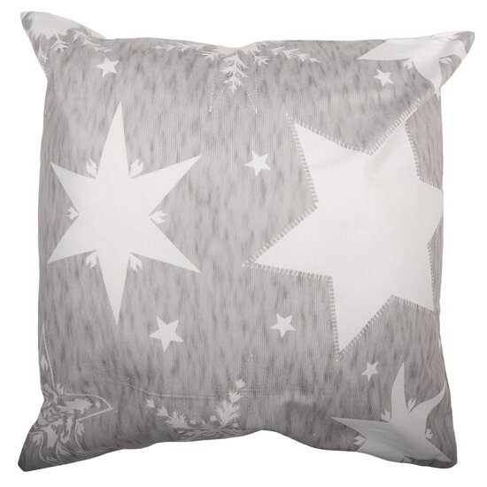 Clayre &amp; Eef   | Kussenhoes Grijs Wit 45x45 cm | KT021.451