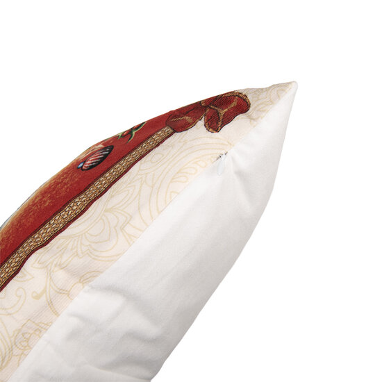 Clayre &amp; Eef   | Kussenhoes Beige Rood 45x45 cm | KT021.452