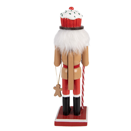 Clayre &amp; Eef   | Decoratie notenkraker Bruin Rood 8x7x25 cm | 6H2474