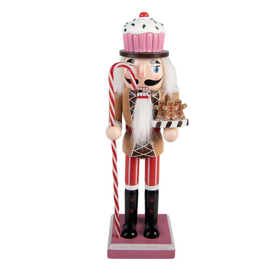 Clayre &amp; Eef   | Decoratie notenkraker Bruin Rood 8x7x25 cm | 6H2475