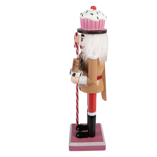 Clayre &amp; Eef   | Decoratie notenkraker Bruin Rood 8x7x25 cm | 6H2475