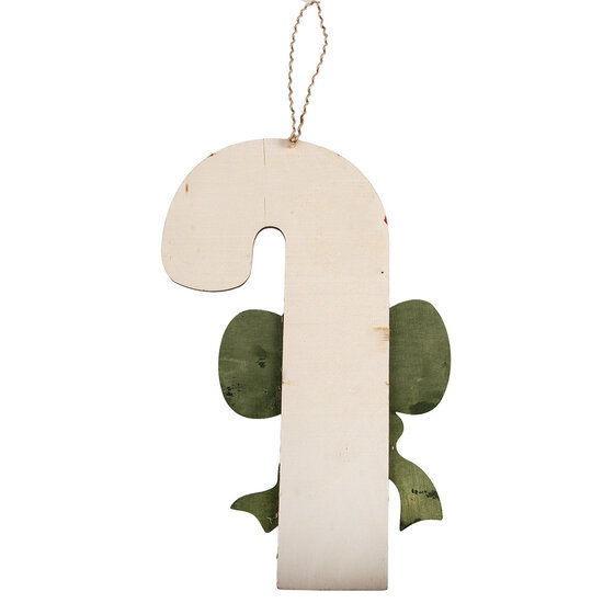 Clayre &amp; Eef   | Decoratie hanger Zuurstok Rood Wit 25x1x39 cm | 6H2476