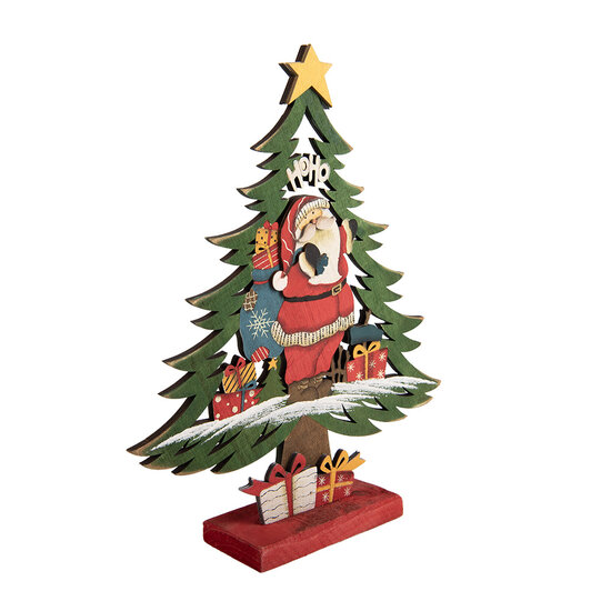 Clayre &amp; Eef   | Decoratie Kerstboom Groen Rood 25x6x30 cm | 6H2483