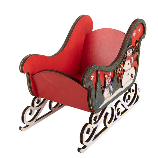 Clayre &amp; Eef   | Decoratie Slee Rood Groen 16x12x21 cm | 6H2492