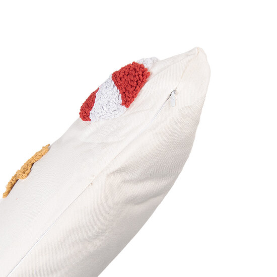 Clayre &amp; Eef   | Kussen gevuld Wit Rood 45x45x4 cm | KG023.134