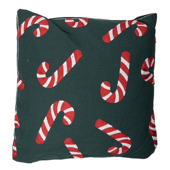 Clayre &amp; Eef   | Kussen gevuld Groen Rood Wit 45x45x4 cm | KG023.137