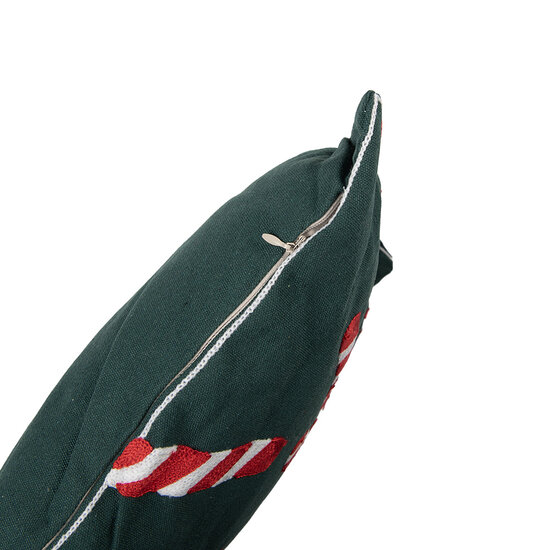 Clayre &amp; Eef   | Kussen gevuld Groen Rood Wit 45x45x4 cm | KG023.137