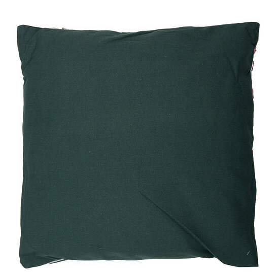 Clayre &amp; Eef   | Kussen gevuld Groen Rood Wit 45x45x4 cm | KG023.137